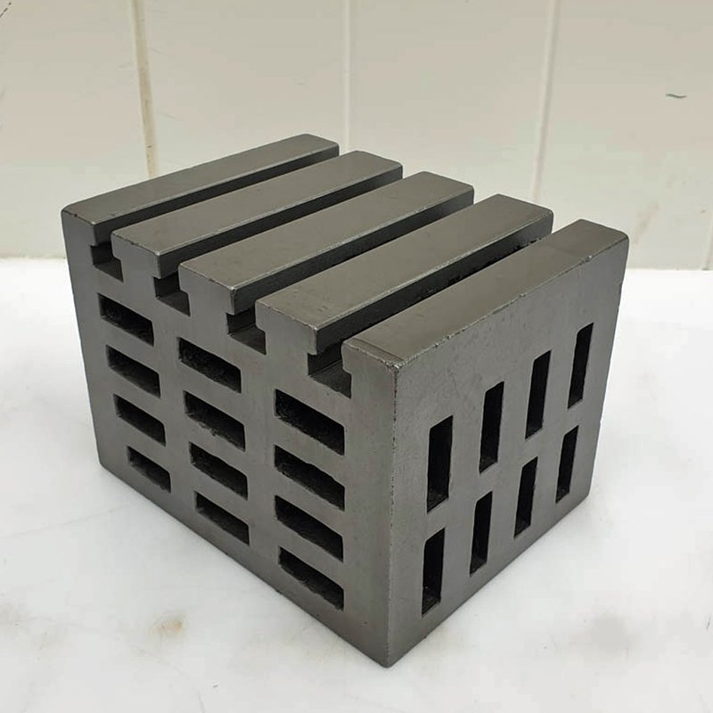 Tee Slotted Cast Iron Cube